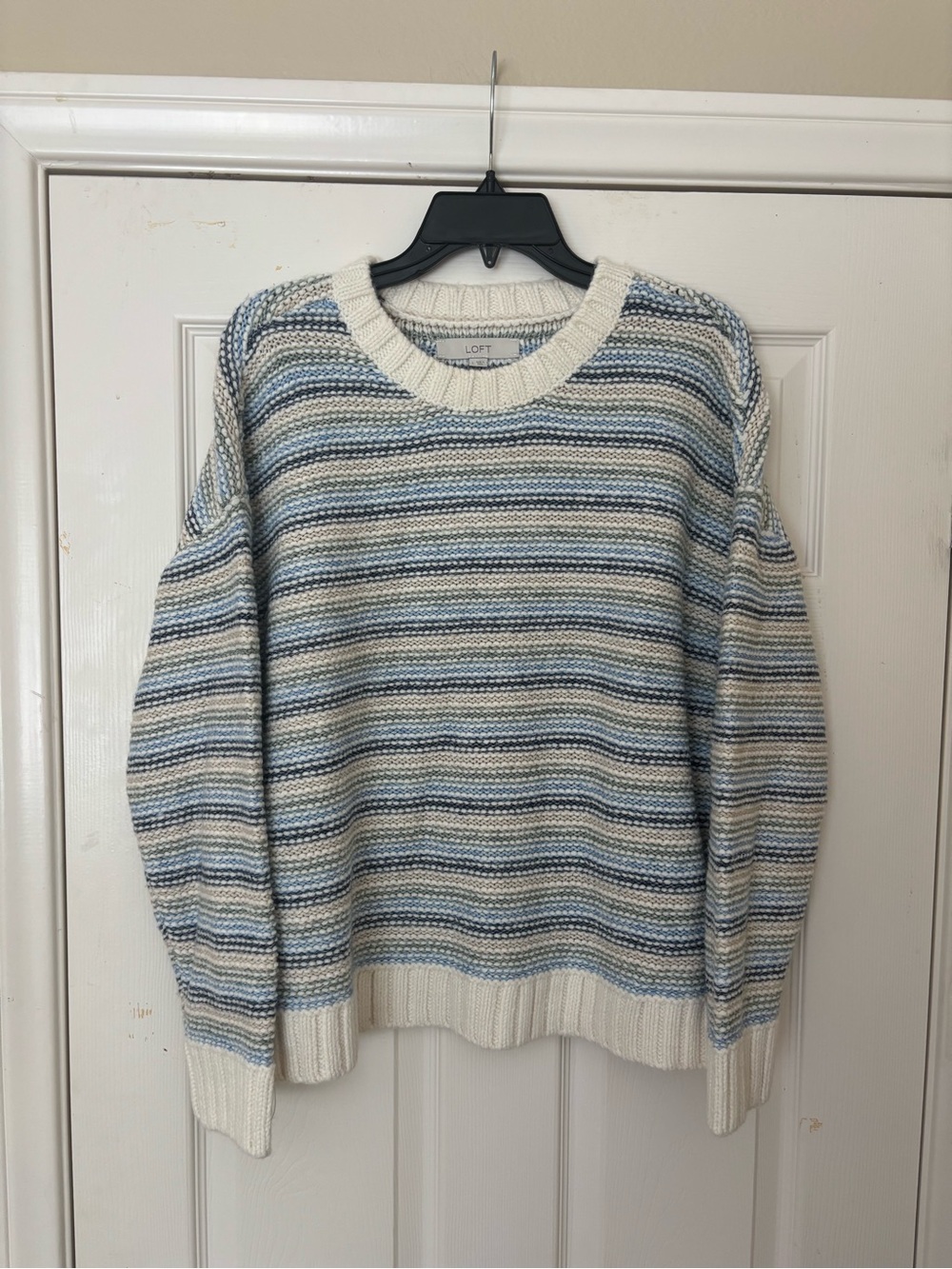 LOFT Women’s Multicolor Striped Crewneck Sweater